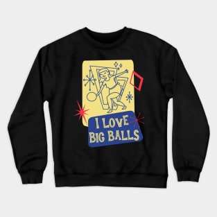 Funny Bowling Lover Mid-Century Modern Crewneck Sweatshirt